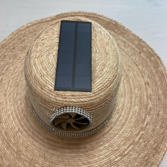 Kool Breeze Solar Fan Straw Cooling Cowboy Hat - Picture 3 of 8